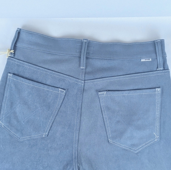 MOTHER The Desperado Faux Suede Bootcut High Rise Stretch Blue Hoo Wash 27 NWT - Picture 8 of 16